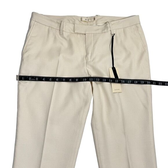 Suitstudio Cotton-Silk Mid-Rise Sz 8 Medium New w Tags Off-White Straight-Leg Tr - Picture 11 of 14